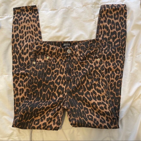 Zara Leopard Hi Rise Skinny Jeans - Picture 7 of 8